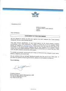 IATA(TIDS) APPROVAL LETTER